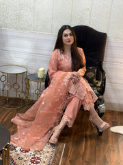 3 PIECE _ STCHED PEACH HARMONY EMBROIDED SUIT
