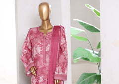 3PIECE - KHADDER PRINTED SUIT PINKISH