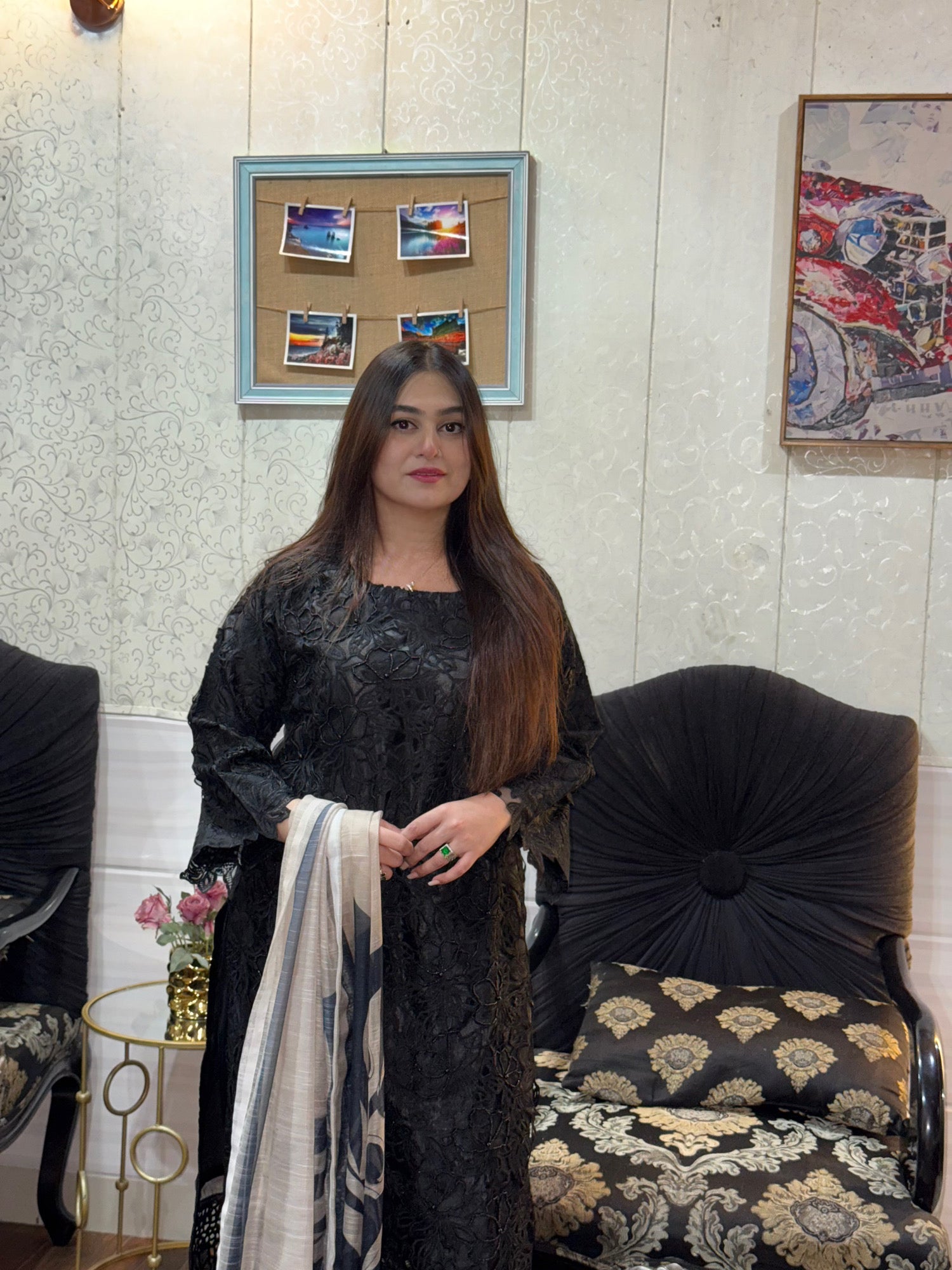 3 PIECE - BLACK BEAST ORGANZA SUIT